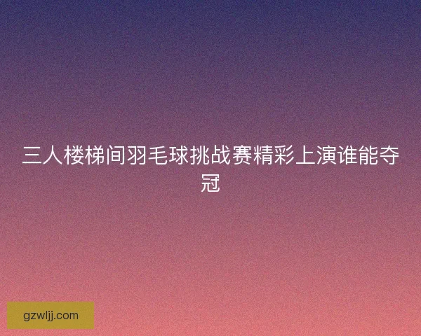 三人楼梯间羽毛球挑战赛精彩上演谁能夺冠