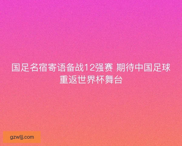 国足名宿寄语备战12强赛 期待中国足球重返世界杯舞台 国足名宿寄语备战12强赛 期待中国足球重返世界杯舞台