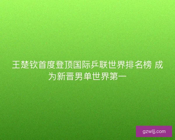 王楚钦首度登顶国际乒联世界排名榜 成为新晋男单世界第一