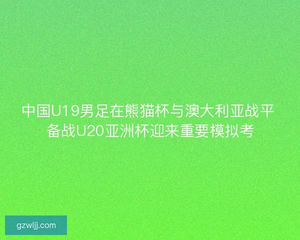 中国U19男足在熊猫杯与澳大利亚战平 备战U20亚洲杯迎来重要模拟考 中国U19男足在熊猫杯与澳大利亚战平 备战U20亚洲杯迎来重要模拟考